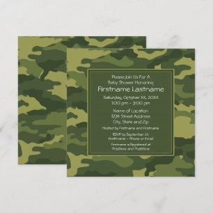 Camouflage Kinderdusche oder Party Einladung