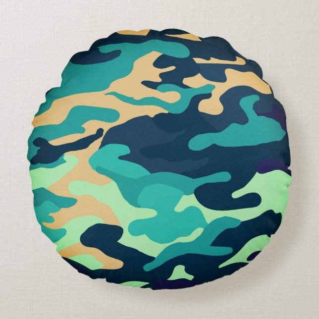 Camouflage-Kissen Rundes Kissen (Vorderseite)