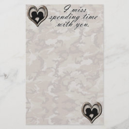 Camouflage Kissing Couple Vermisst Sie Briefpapier