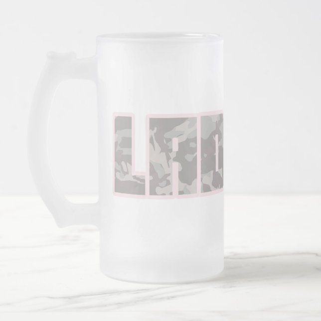Camouflage "Ladette", braun und rosa Tasse (Links)