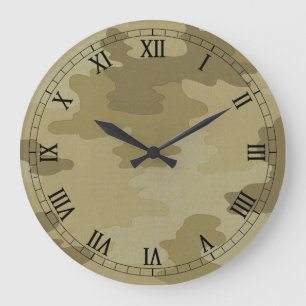 Camouflage léger Numéros romains ronds Horloge