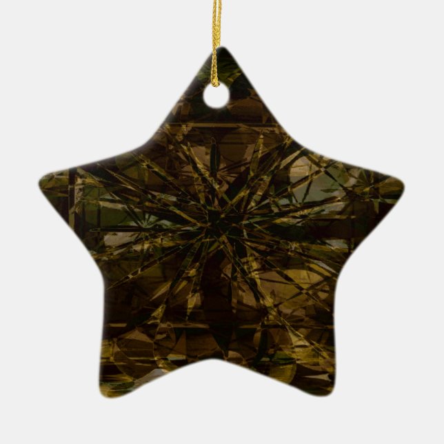 Camouflage-Liebhaber-Blumenblatt-Entwurf Keramik Ornament (Vorne)