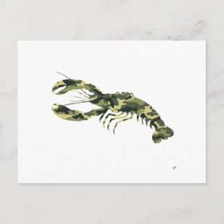 Camouflage Lobster-Silhouette Postkarte