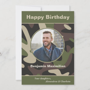 Camouflage militaire d'anniversaire Carte photo pe