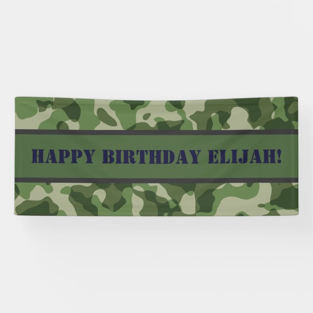Camouflage Militär Geburtstagspartei Banner (Horizontal)