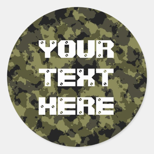 Camouflage militärischer Stil Runder Aufkleber (Vorderseite)