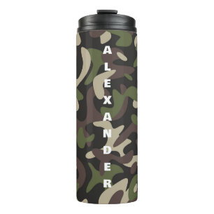 Camouflage Military Brown Green Pattern Custom Thermosbecher