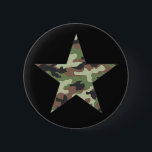 Camouflage Military Star Button<br><div class="desc">Holen Sie sich diesen klassischen,  militärischen Stil Tarnstern in schwarz,  grün und braun Farben und zeigen Sie Ihre Unterstützung für unsere Truppen!</div>
