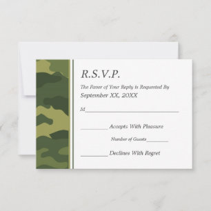 Camouflage Military Wedding RSVP Karte