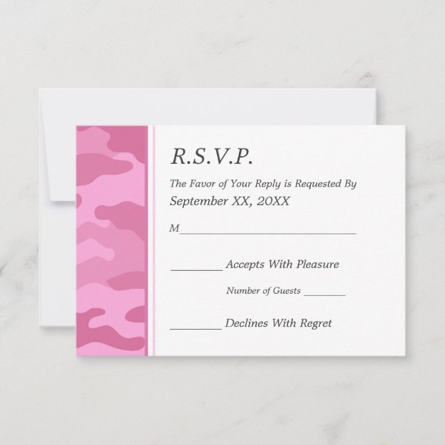 Camouflage Military Wedding RSVP Karte (Vorderseite)