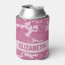 Camouflage Mit Monogramm rosa Dose Cooler Dosenkühler