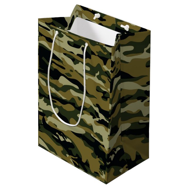 Camouflage Mittlere Geschenktüte (Vorderseite Schrägansicht)