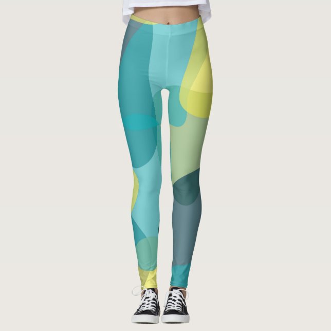 Camouflage, modern, cool, trendig, städtisch geome leggings (Vorderseite)