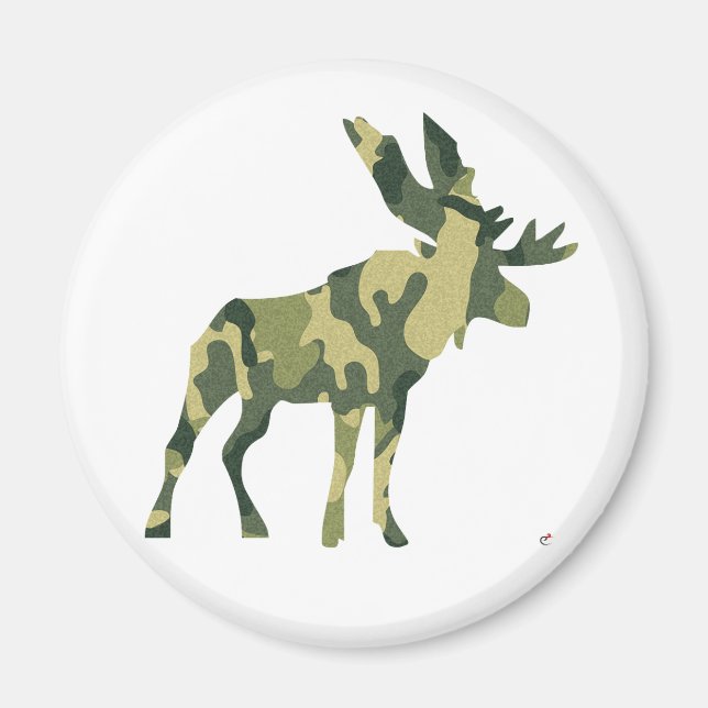 Camouflage Moose-Silhouette Magnet (Vorne)