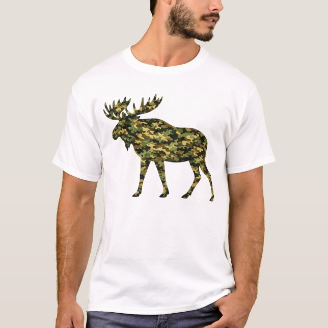 Camouflage Moose T-Shirt (Vorderseite)