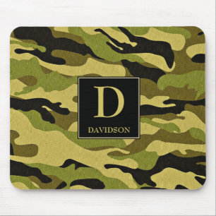 Camouflage Mousepad mit initialer Monogramm-Camouf