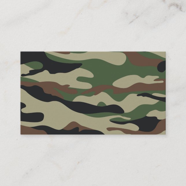 Camouflage Muster Braun  Grün Visitenkarte (Vorderseite)