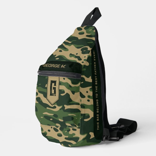 Camouflage Muster Crossbody-Tasche für Mann/Vater Crossbody Bag (Rechte Ecke)