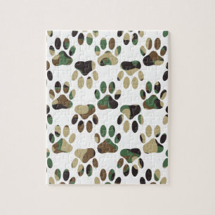 Camouflage Muster Dog Paw Print