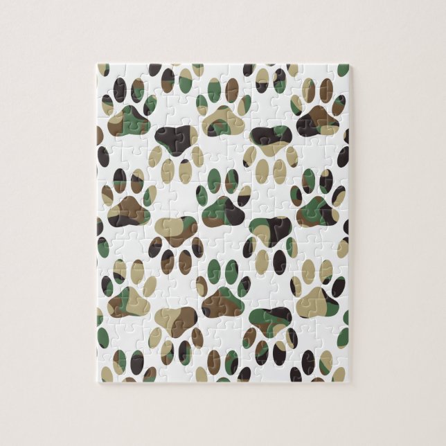 Camouflage Muster Dog Paw Print (Vertikal)