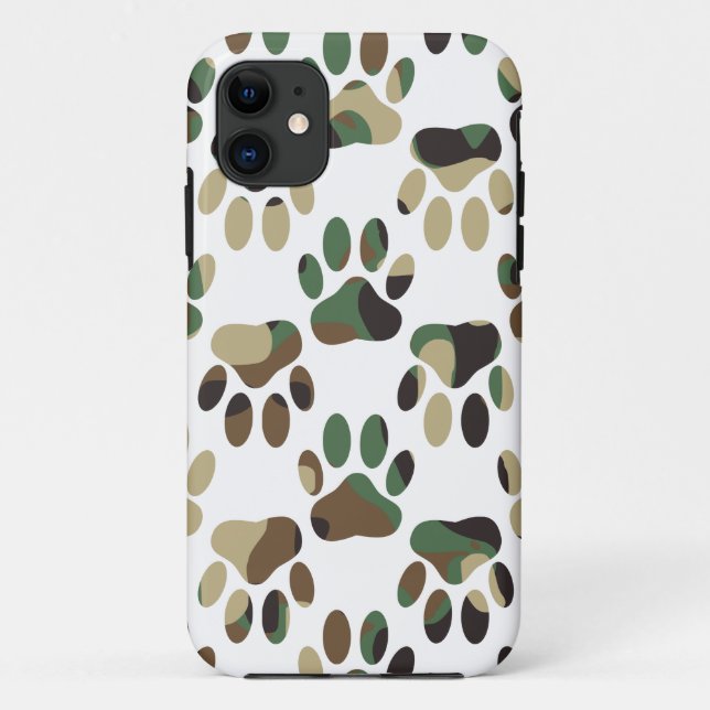 Camouflage Muster Dog Paw Print Case-Mate iPhone Hülle (Rückseite)