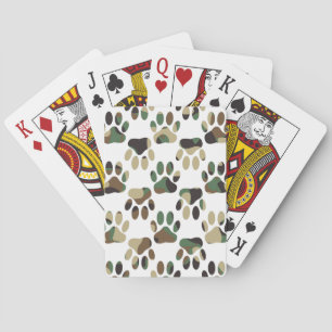Camouflage Muster Dog Paw Print Spielkarten