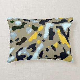 Camouflage-Muster - Gelb-Weiß-Schwarz Dekokissen