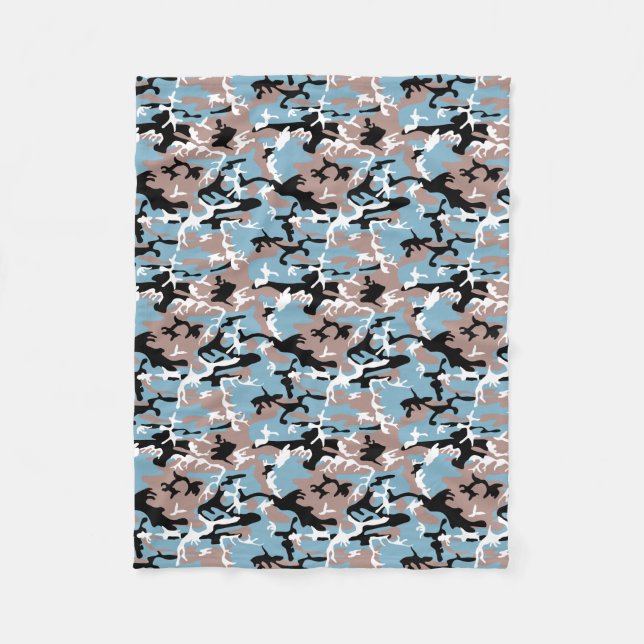 Camouflage Muster - Graues, blaues Schwarz Fleecedecke (Vorderseite)