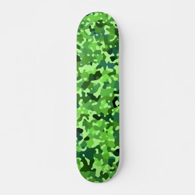 Camouflage Muster - Grün Blau Skateboard (Vorne)