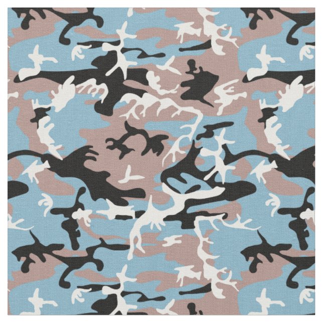 Camouflage Muster - hellbraunes Schwarz Weiß Stoff (Nahaufnahme)