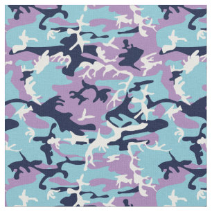 Camouflage Muster - Lila blaues Navy Stoff