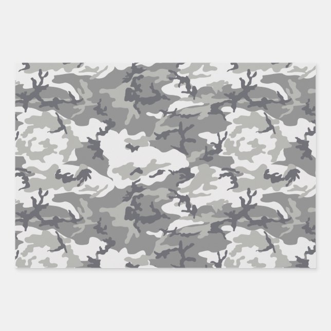 Camouflage Packpapier, Urban Camouflage Wrap Geschenkpapier Set (Vorderseite)