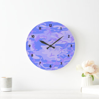 Camouflage Pastel Abstraktes Muster Runde Große Wanduhr