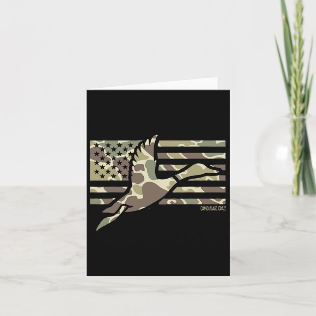 Camouflage Patriotic Mallard Duck Camouflage Flyin Karte (Vorderseite)