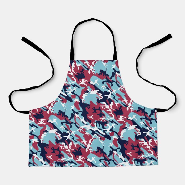 Camouflage Pattern - Burgund Navy White Schürze (Vorderseite)