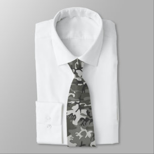 Camouflage Pattern, Grau-Schatten mit Schwarz Krawatte