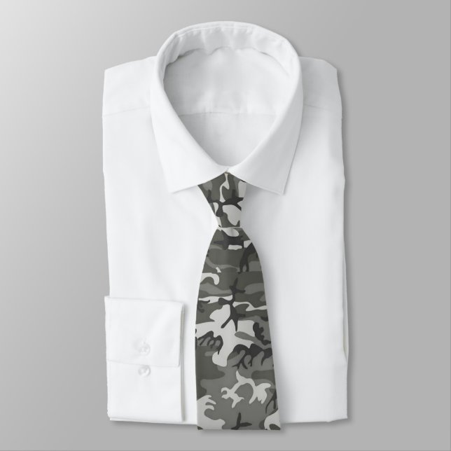Camouflage Pattern, Grau-Schatten mit Schwarz Krawatte (Gebunden)