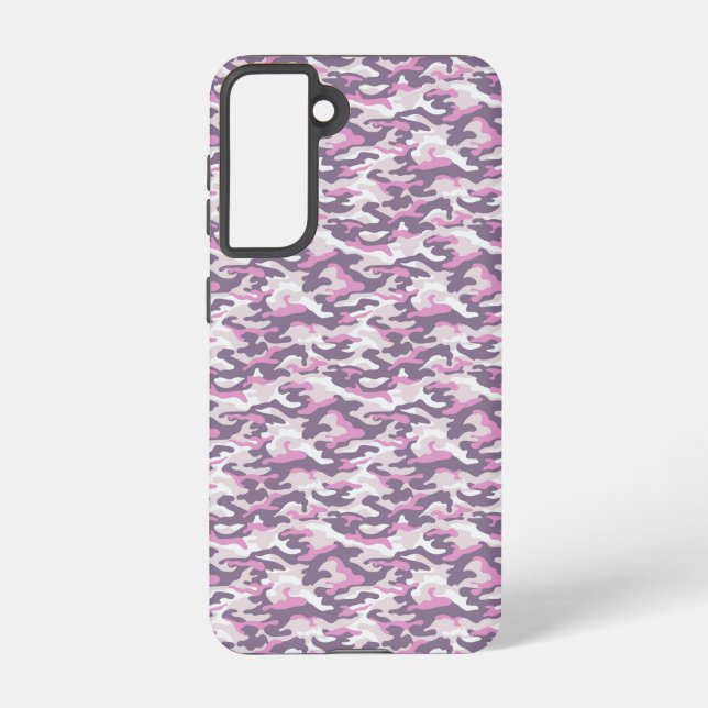 Camouflage Pattern in double Gray and Pink Samsung Galaxy Hülle (Rückseite)