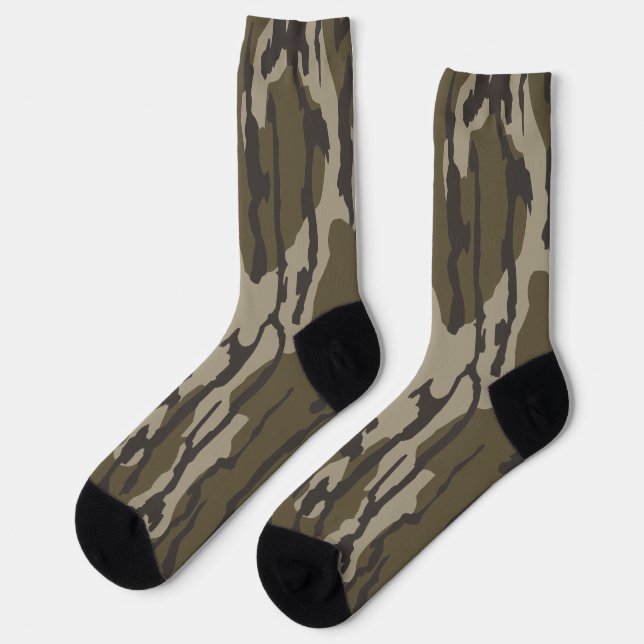 Camouflage Pattern Trendy Bottomland Camouflage Socken (Linkes Detail)