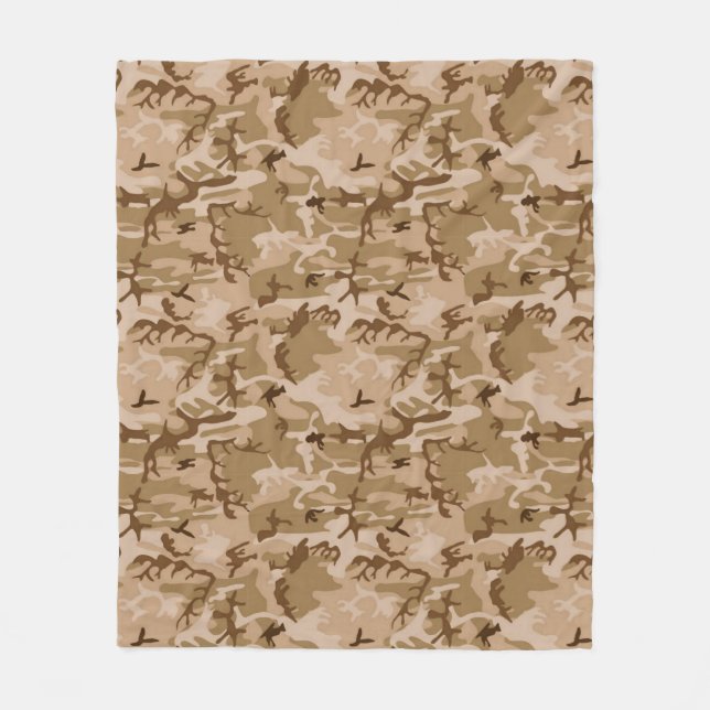 Camouflage Pattern, Wüstentanen und Braun Fleecedecke (Vorderseite)