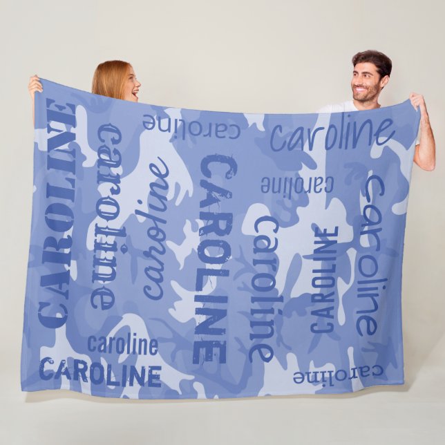 Camouflage Personalisiert Blue Fleecedecke (Beispiel)
