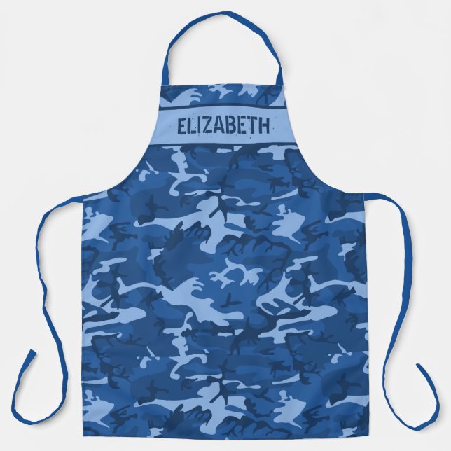 Camouflage Personalisiert Blue Schürze (Vorderseite)