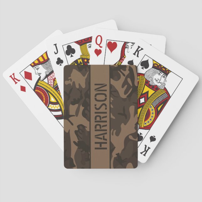 Camouflage Personalisiert Brown Spielkarten (Rückseite)