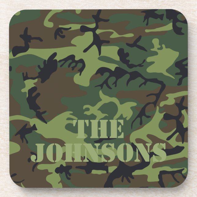 Camouflage Personalisiert Getränkeuntersetzer (Vorderseite)