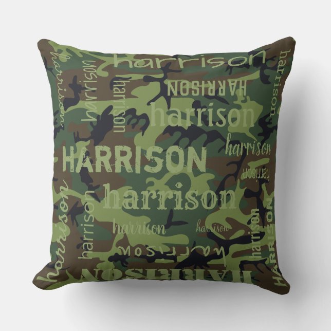 Camouflage Personalisiert längerer Name Kissen (Vorderseite)