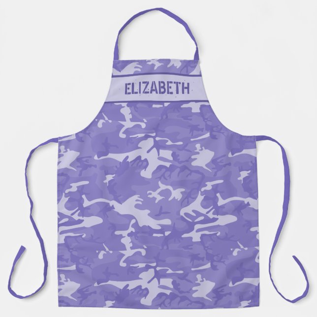 Camouflage Personalisiert Lila Schürze (Vorderseite)