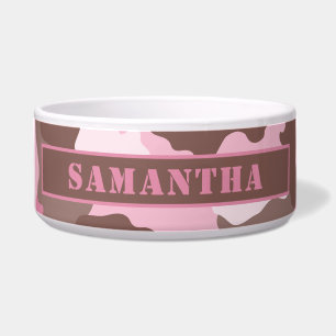 Camouflage Pink Camouflage Muster Monogramm Napf