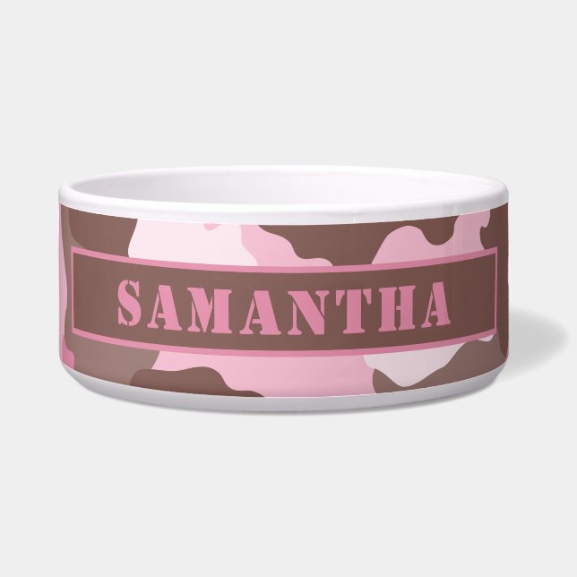 Camouflage Pink Camouflage Muster Monogramm Napf (Vorderseite)