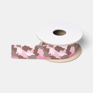 Camouflage Pink Camouflage Muster Satinband