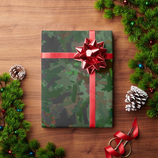 Camouflage Pixels Woods Geschenkpapier (Feiertagsgeschenk)